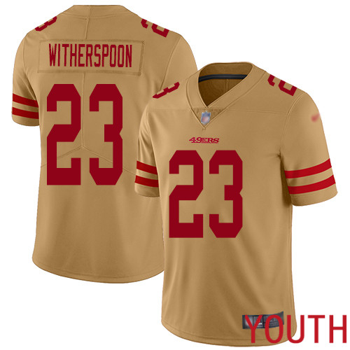 San Francisco 49ers Limited Gold Youth Ahkello Witherspoon NFL Jersey 23 Inverted